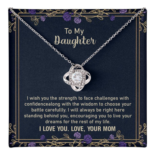 Daughter Necklace Gift from Mom – with Encouragement Message Card