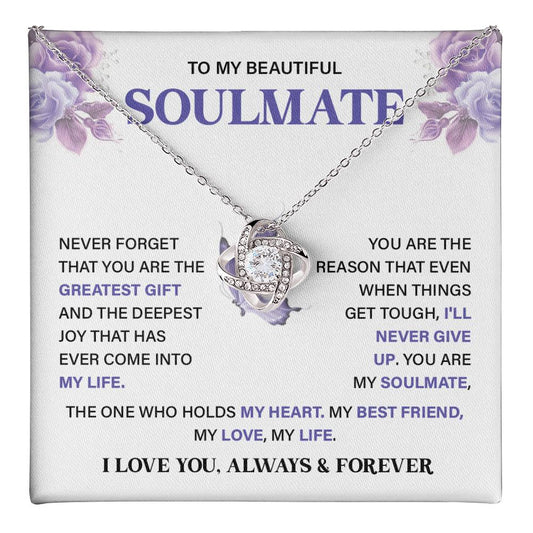 Soulmate Necklace Gift for Her – Card & Gift Box