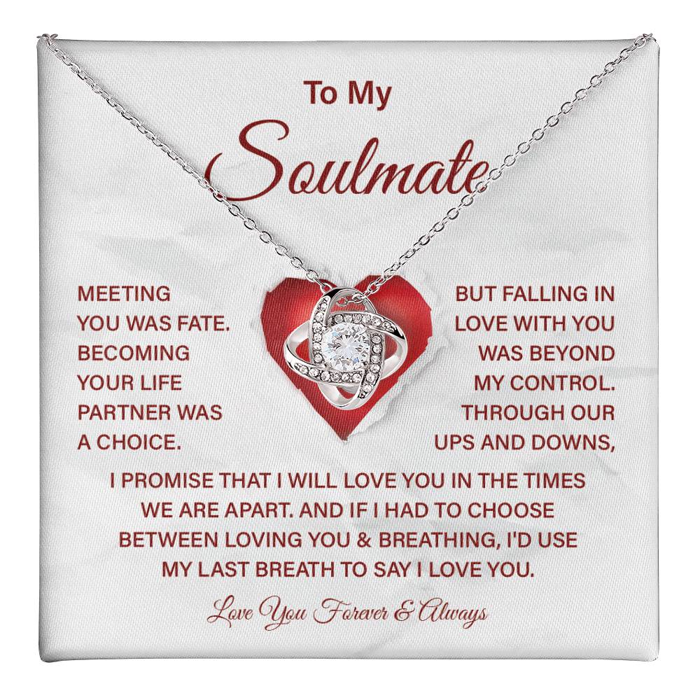 Soulmate Gift Necklace with Message Card & Box