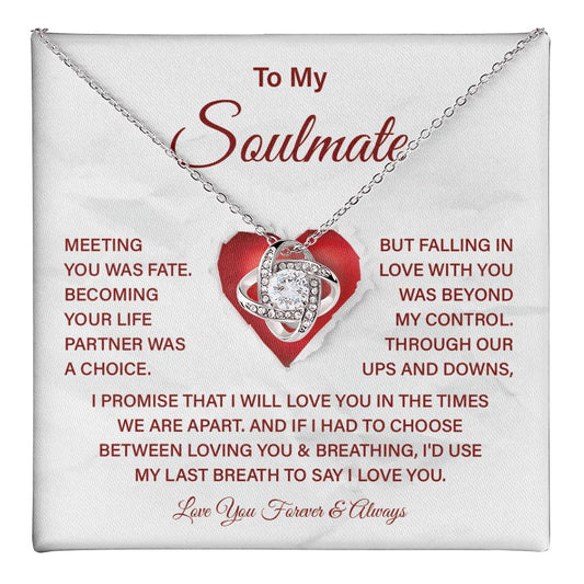 Soulmate Gift Necklace with Message Card & Box