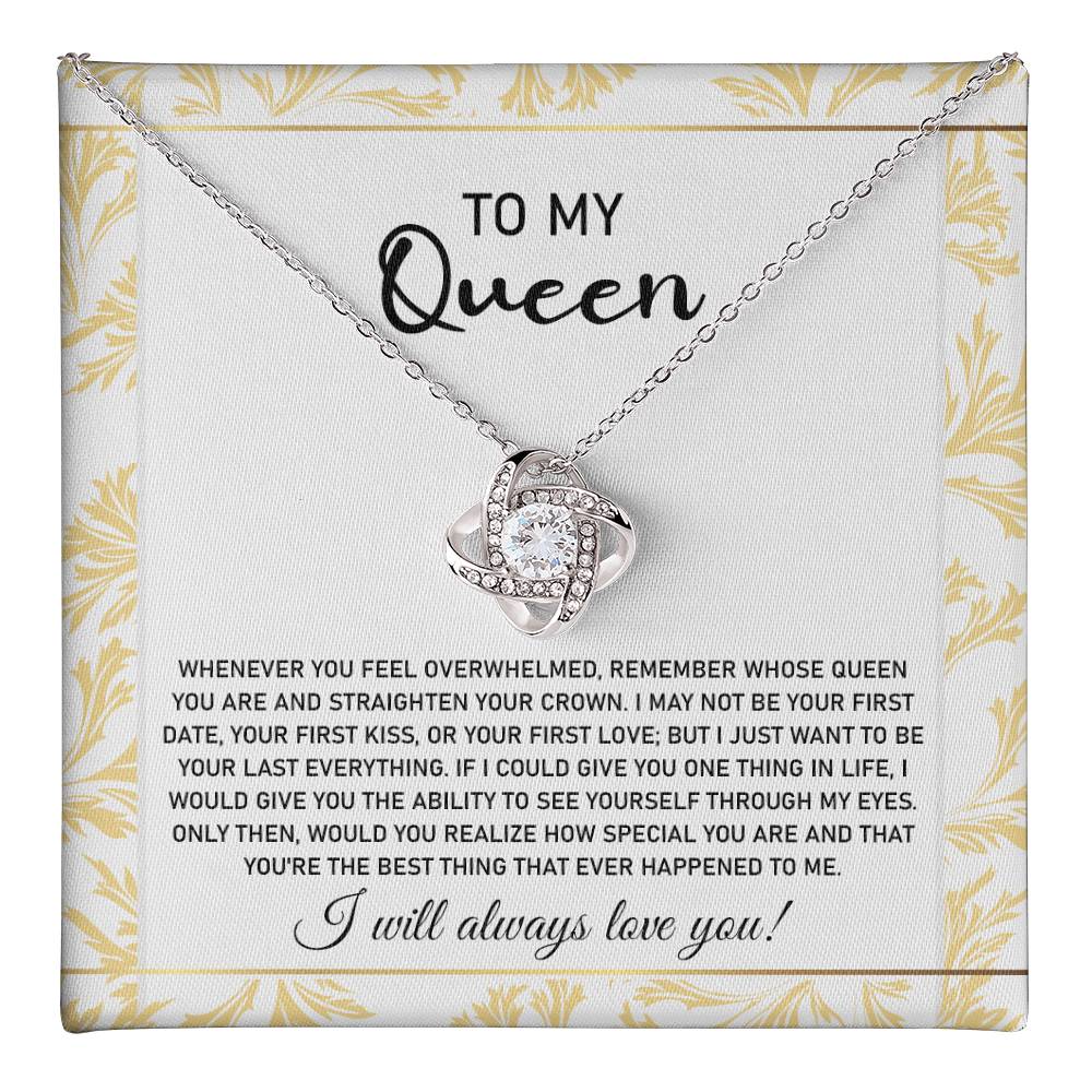 To My Queen Necklace Gift with Empowering Message