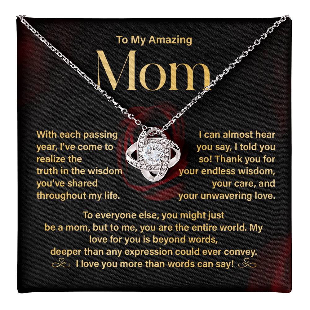 Amazing Mom Necklace Gift with Message Card