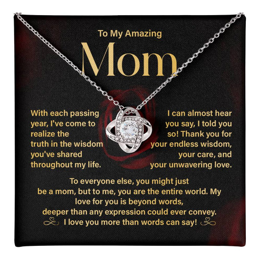 Amazing Mom Necklace Gift with Message Card