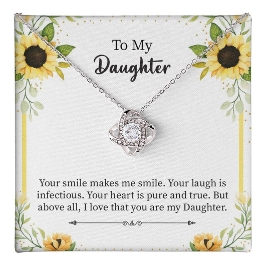 Daughter Necklace Gift from Mom or Dad – with Heartfelt Message Card