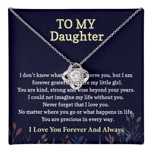 To My Daughter Love Knot Necklace from dad & mom