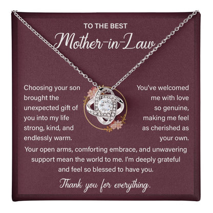 To the best mother-in-law choosing your son.