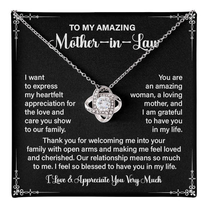 Mother-in-Law Necklace Gift with Appreciation Message