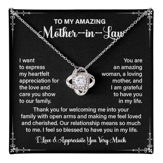 Mother-in-Law Necklace Gift with Appreciation Message