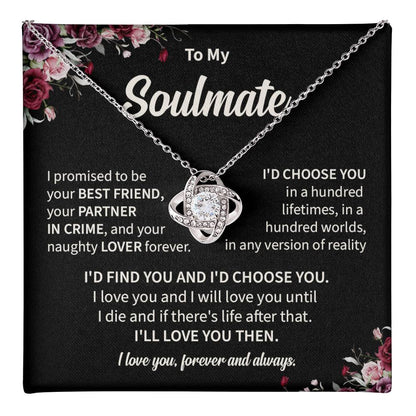 Soulmate Love Knot Necklace with Message Card & Gift Box