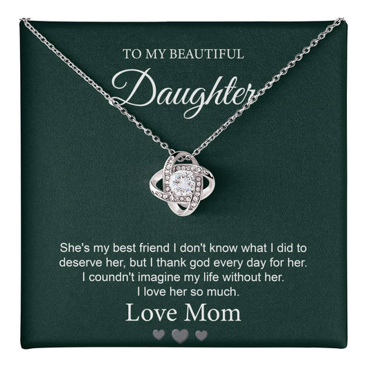 Daughter Necklace with Message from Mom