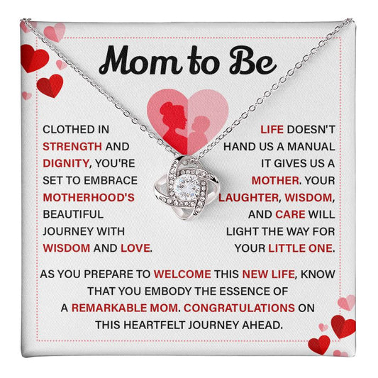 Mom to Be Necklace Gift with Heartfelt Card