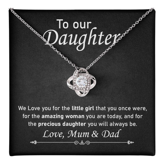 Daughter Necklace Gift from Mum and Dad with Note