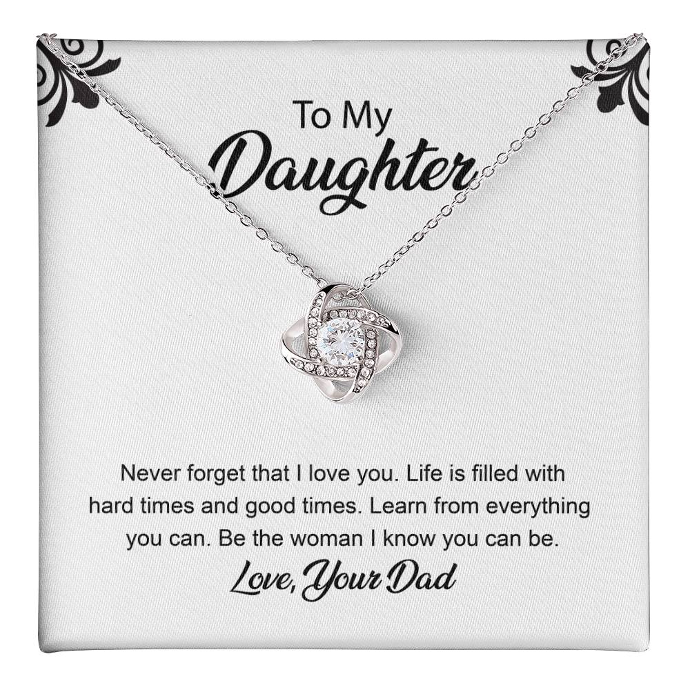 Daughter Necklace Gift from Dad with Love Note