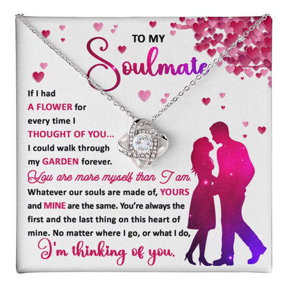 Soulmate Necklace Gift for Her with Love Message Card