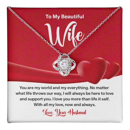 Wife Necklace Gift from Husband – Message Card Box