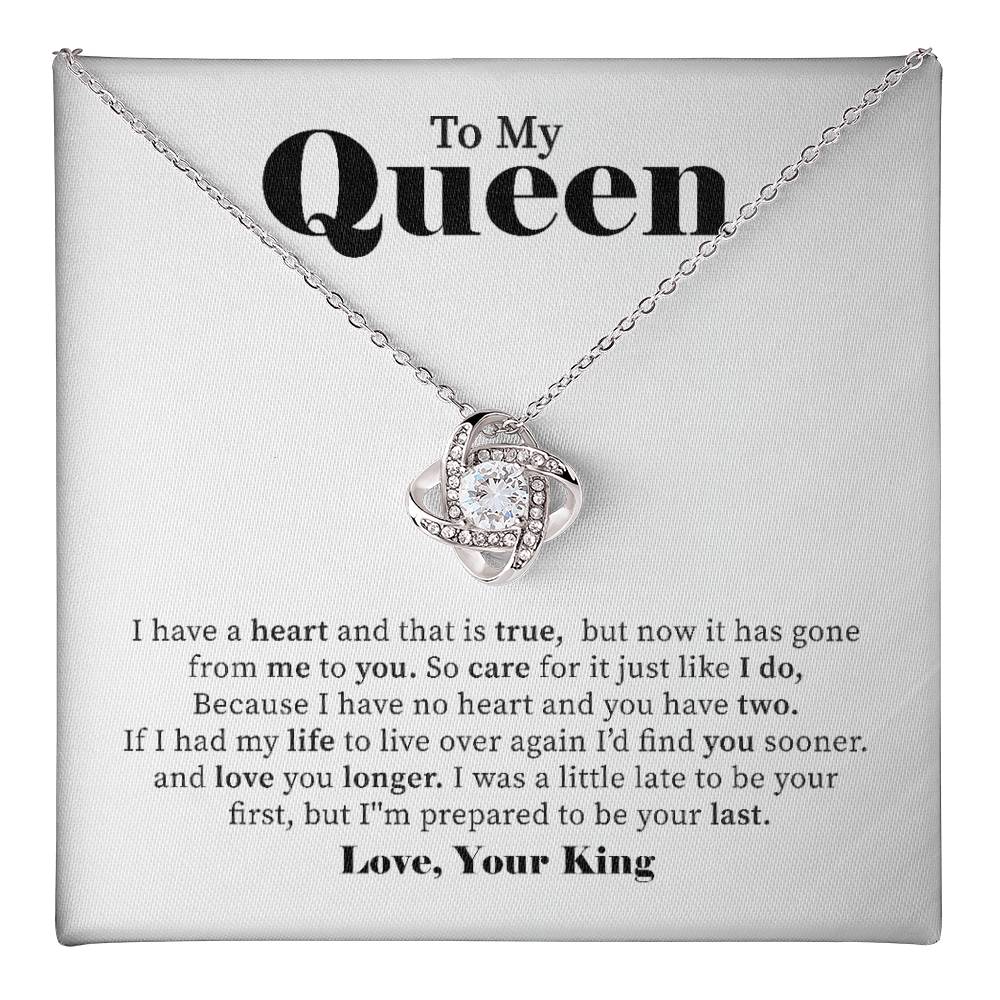 To My Queen Necklace Gift From Your King