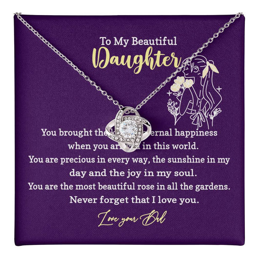 Daughter Necklace Gift from Dad with Message Card