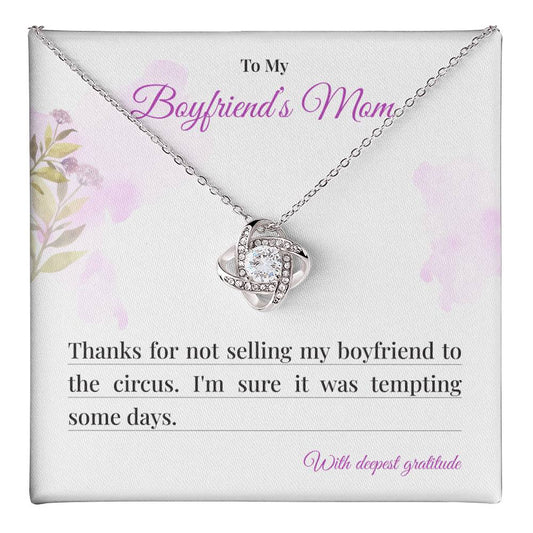 Boyfriend’s Mom Gift Necklace with Message Card
