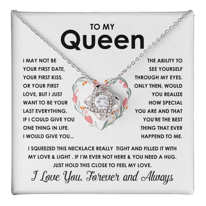To My Queen Infinity Heart Necklace Gift for Her