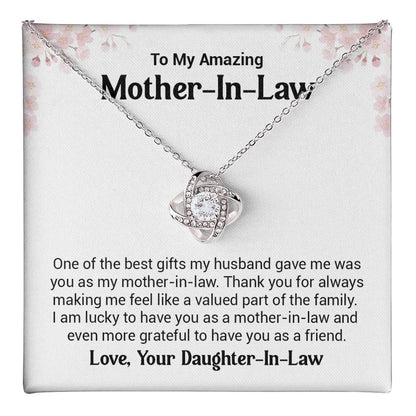 Mother-in-Law Necklace from Bride with Thank You Note