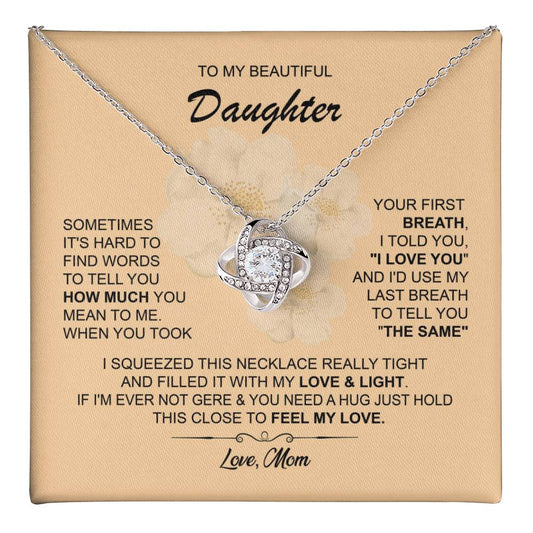 Necklace for Daughter from Mom with Hug Message