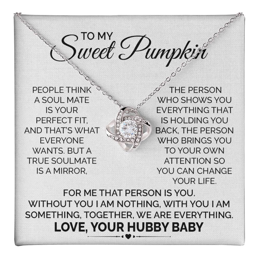 Sweet Pumpkin Necklace Gift from Husband with Card