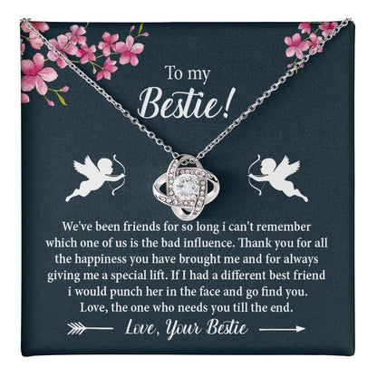 Best Friend Necklace Gift for Bestie with Funny Message Card