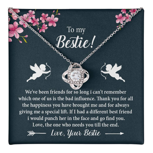 Best Friend Necklace Gift for Bestie with Funny Message Card