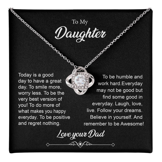Daughter Gift Necklace from Dad with Inspirational Card
