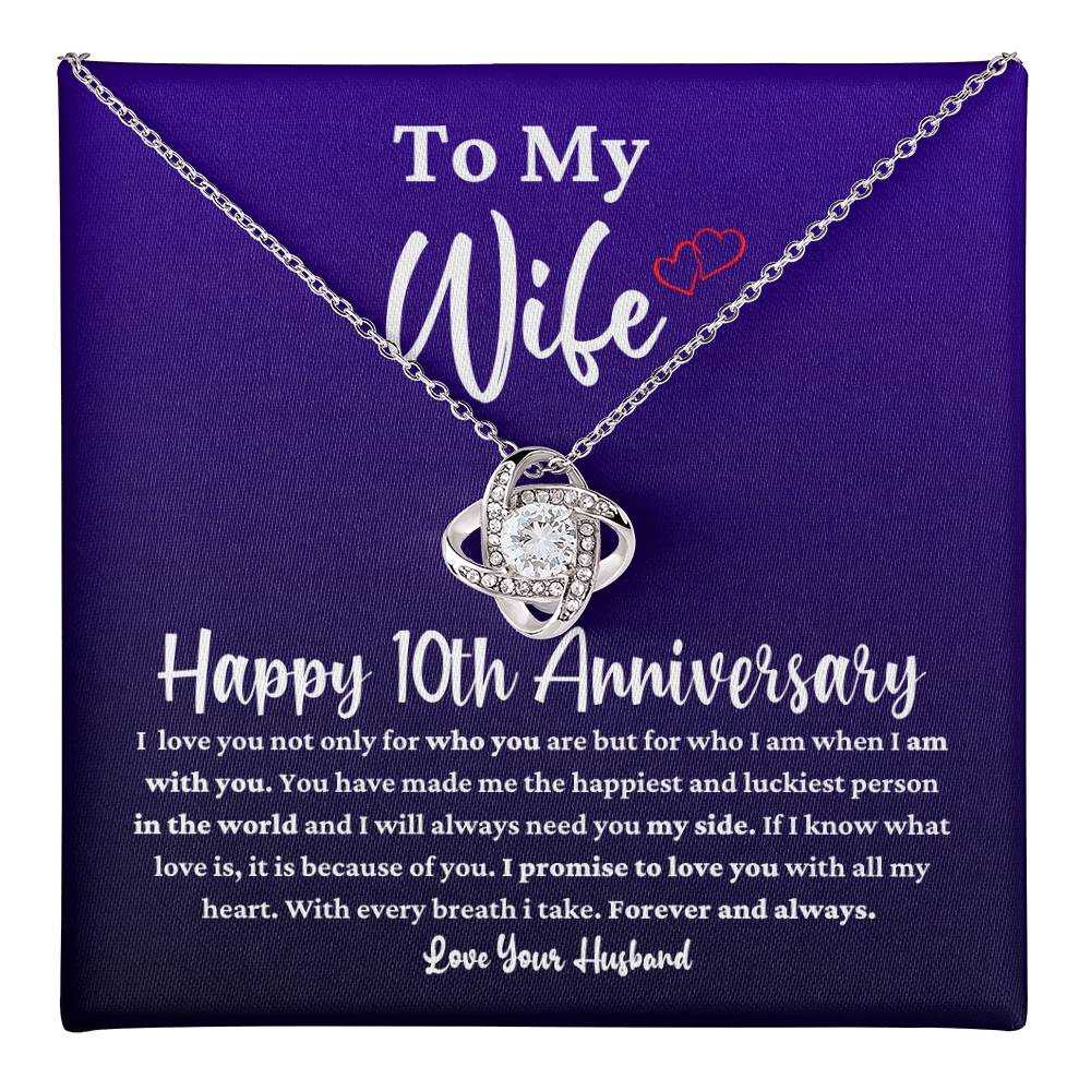 10th Anniversary Necklace Gift for Wife