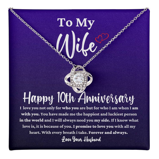 10th Anniversary Necklace Gift for Wife