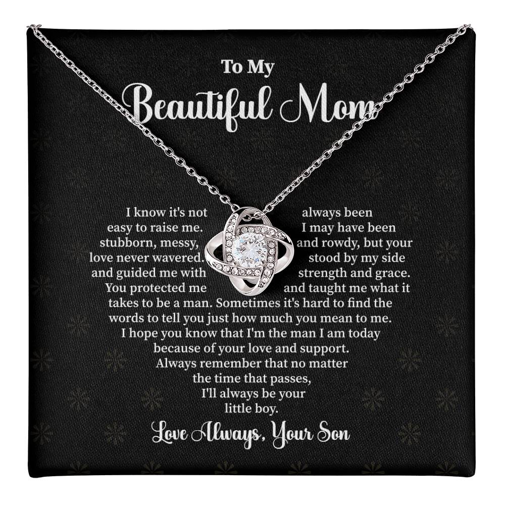 Mother Necklace from Son – with Gift Box & Message Card