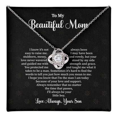 Mother Necklace from Son – with Gift Box & Message Card