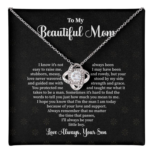 Mother Necklace from Son – with Gift Box & Message Card