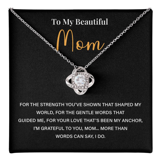Mom Necklace Gift From Child With Thank You Message