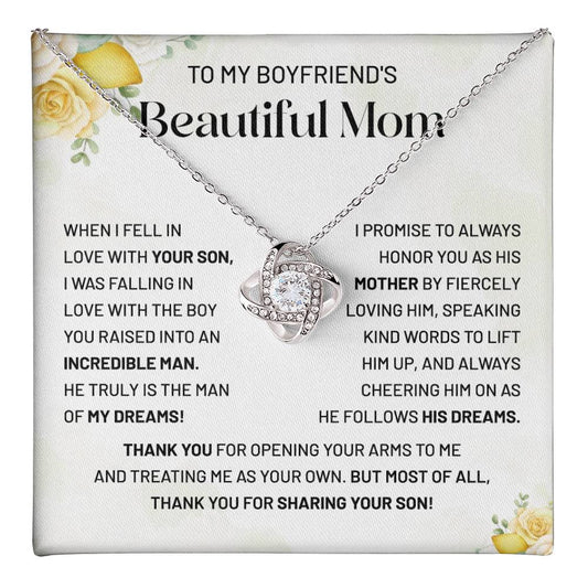 Boyfriend’s Mom Necklace Gift with Message Card
