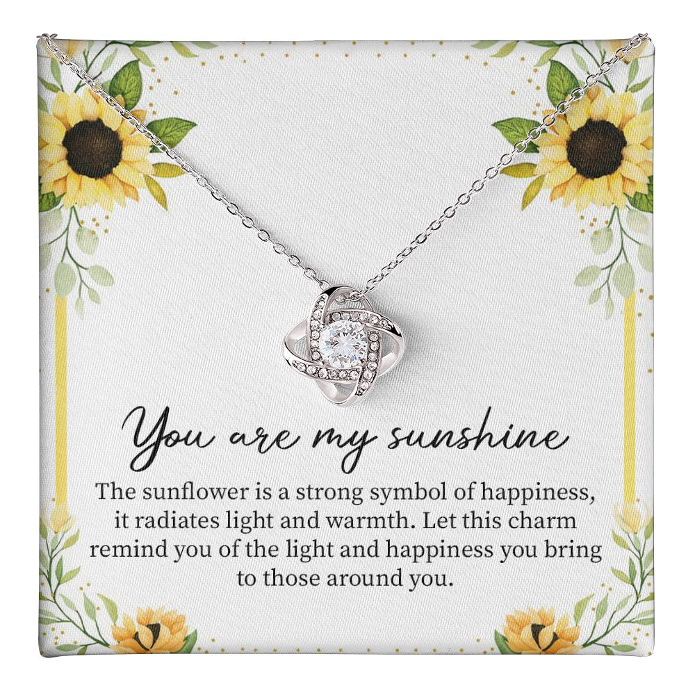 You Are My Sunshine Necklace with Sunflower Message