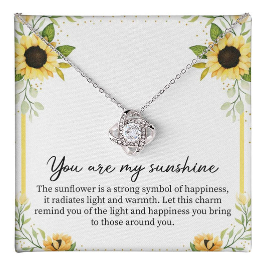 You Are My Sunshine Necklace with Sunflower Message