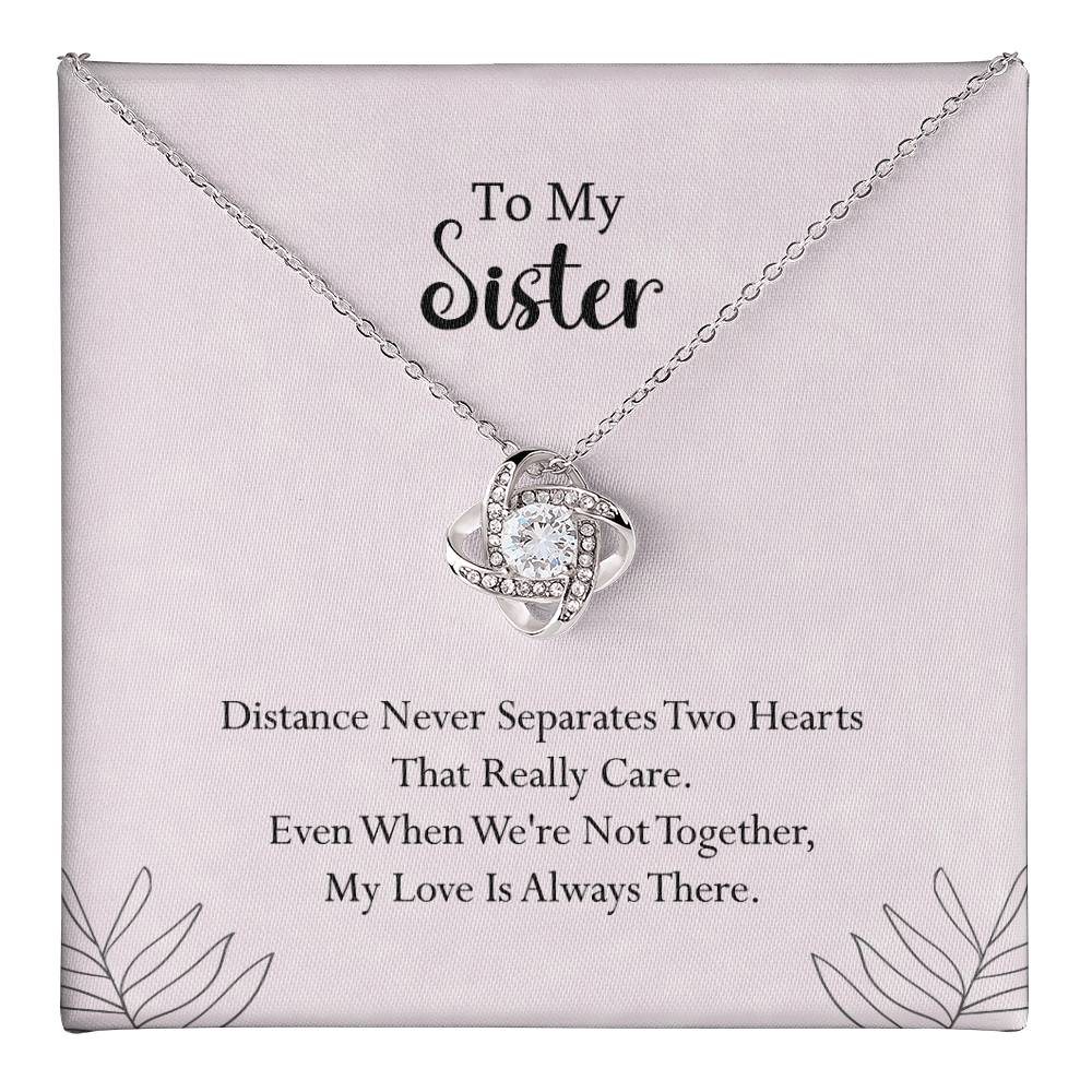 Sister Necklace Gift with Heartfelt Message Card for Long Distance Love