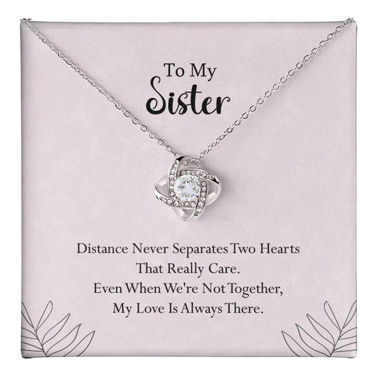 Sister Necklace Gift with Heartfelt Message Card for Long Distance Love