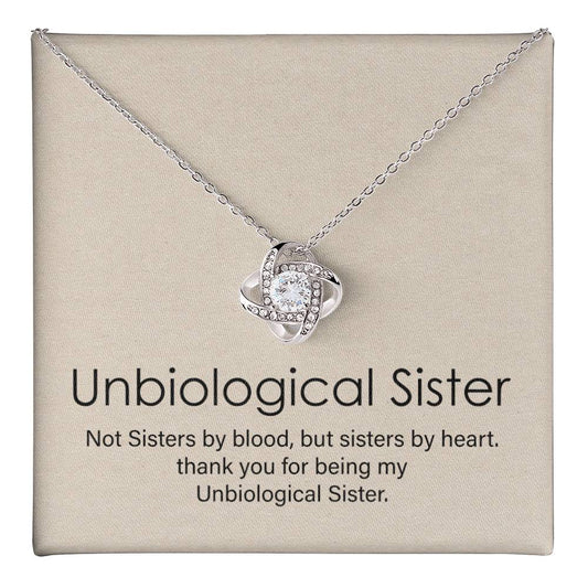 Unbiological Sister Necklace Gift – Not Sisters by Blood but by Heart Jewelry