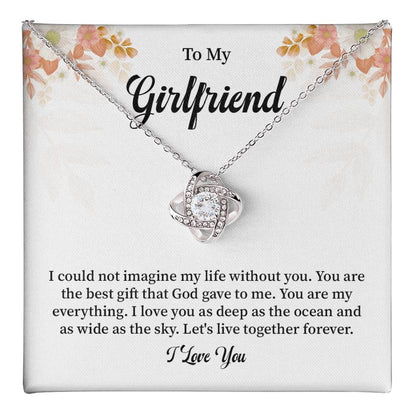 Girlfriend Necklace Gift with I Love You Message Card