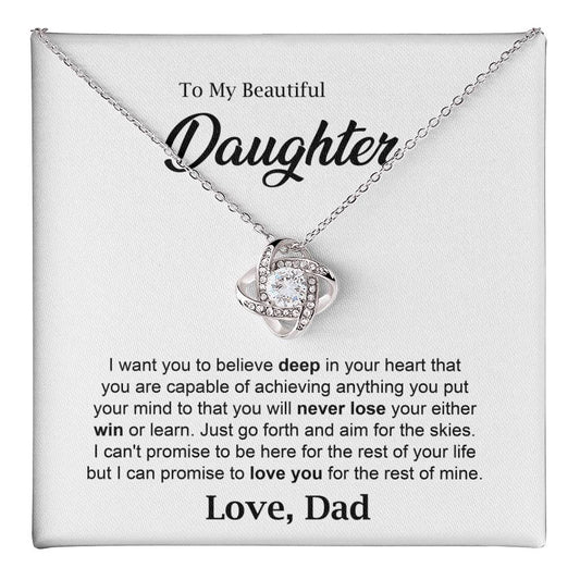 Dad to Daughter Necklace Gift With Message Card