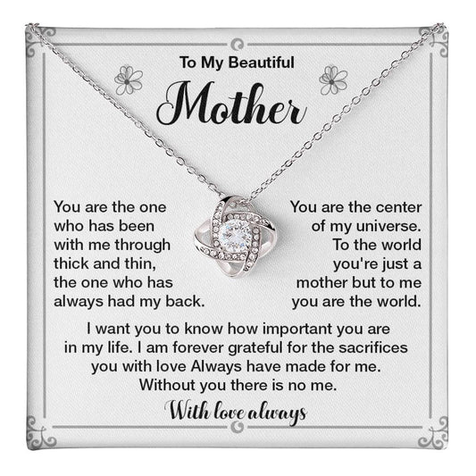 Mom Necklace Gift – Always Had My Back Message Card