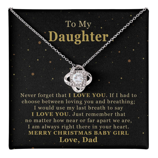 Christmas Necklace for Daughter from Dad With Message Card