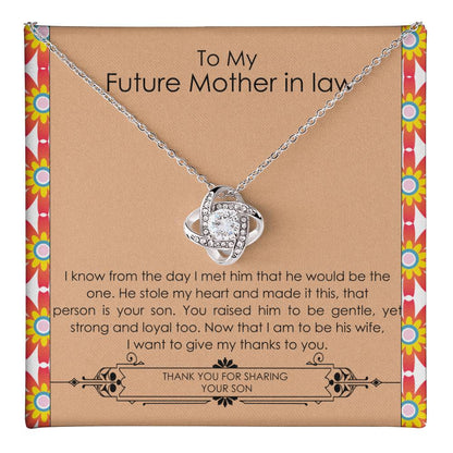 Future Mother-in-Law Necklace Gift from Bride with Message Card for Wedding