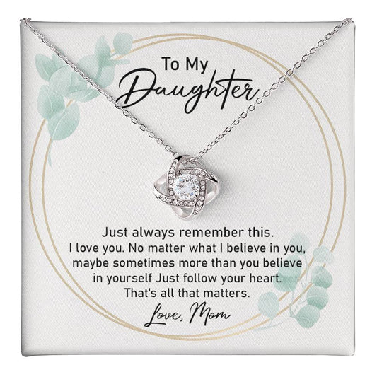 Daughter Necklace Gift from Mom with Heartfelt Note