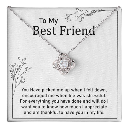 Best Friend Necklace Gift with Thank You Note