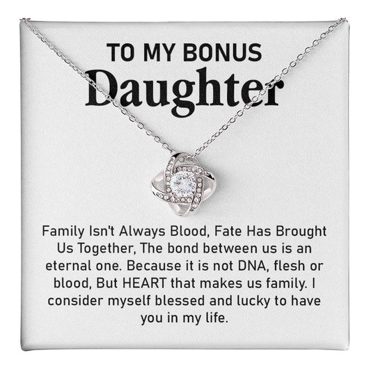 Bonus Daughter Necklace Gift with Family Message