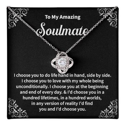 Soulmate Necklace Gift with Message Card & Gift Box